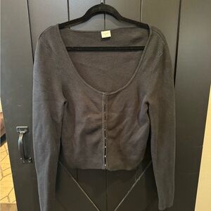 Abercrombie & Fitch Black Scoop Neck Cropped Cardigan